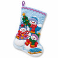 Chaussette de Noël décorative 45 cm en feutre bleu à suspendre style festif