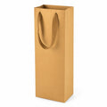Sac cadeau pour bouteille 13 x 9 x 39 cm en papier kraft marron avec poignées tressées
