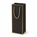 Sac cadeau 12 x 10 x 36 cm en papier noir et doré avec poignées corde style élégant