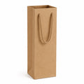 Sac cadeau pour bouteille 12 x 9 x 36 cm en papier kraft brun avec poignées en corde