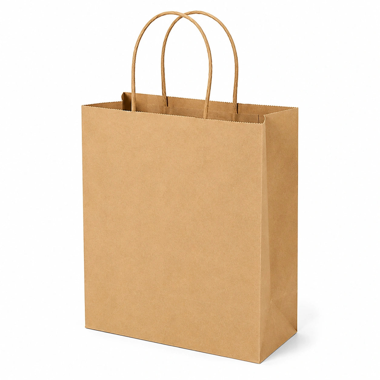 Sac cadeau 26 x 12 x 32 cm en papier kraft marron avec anses torsadées